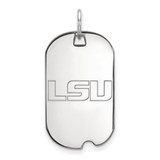 10K White Gold Louisiana State University Small Dog Tag by LogoArt