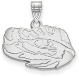 Image of 10K White Gold Louisiana State University Small Pendant by LogoArt (1W062LSU)