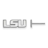 Image of 10K White Gold Louisiana State University X-Small Post Earrings LogoArt 1W082LSU