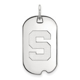 10K White Gold Michigan State University Small Dog Tag by LogoArt