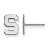 10K White Gold Michigan State University X-Small Post Earrings LogoArt 1W008MIS