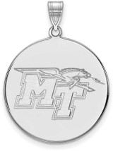 Image of 10K White Gold Middle Tennessee State University XL Disc Pendant by LogoArt