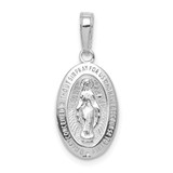 Image of 10K White Gold Miraculous Medal Pendant 10M1431W
