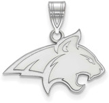 Image of 10K White Gold Montana State University Medium Pendant by LogoArt (1W003MTU)