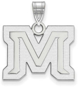 Image of 10K White Gold Montana State University Medium Pendant by LogoArt (1W017MTU)