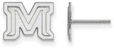 Image of 10K White Gold Montana State University X-Small Post Earrings by LogoArt