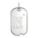 10K White Gold Navy Small Dog Tag by LogoArt (1W007USN)