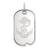 10K White Gold Navy Small Dog Tag by LogoArt (1W031USN)