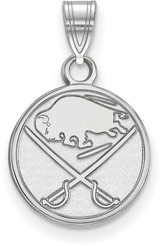 Image of 10K White Gold NHL Buffalo Sabres Small Pendant by LogoArt