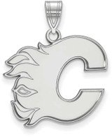 Image of 10K White Gold NHL Calgary Flames Large Pendant by LogoArt