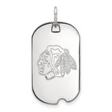 10K White Gold NHL Chicago Blackhawks Small Dog Tag by LogoArt