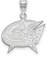 Image of 10K White Gold NHL Columbus Blue Jackets Large Pendant by LogoArt
