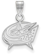 Image of 10K White Gold NHL Columbus Blue Jackets Small Pendant by LogoArt