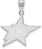 Image of 10K White Gold NHL Dallas Stars Large Pendant by LogoArt