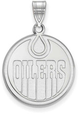 Image of 10K White Gold NHL Edmonton Oilers Large Pendant by LogoArt
