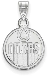 Image of 10K White Gold NHL Edmonton Oilers Small Pendant by LogoArt