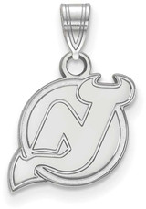 Image of 10K White Gold NHL New Jersey Devils Small Pendant by LogoArt