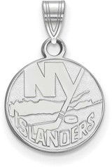 Image of 10K White Gold NHL New York Islanders Small Pendant by LogoArt
