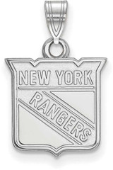 Image of 10K White Gold NHL New York Rangers Small Pendant by LogoArt