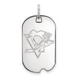 10K White Gold NHL Pittsburgh Penguins Small Dog Tag by LogoArt