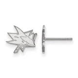 10K White Gold NHL San Jose Sharks X-Small Post Earrings by LogoArt