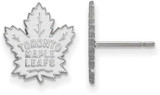 Image of 10K White Gold NHL Toronto Maple Leafs Small Post Earrings by LogoArt