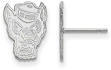 Image of 10K White Gold North Carolina State University Sm Post Earrings LogoArt 1W051NCS