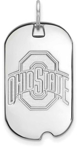 Image of 10K White Gold Ohio State University Small Dog Tag by LogoArt