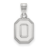 10K White Gold Ohio State University Small Pendant by LogoArt (1W045OSU)