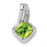 Image of 10K White Gold Peridot and Diamond Pendant PM7117-PE-002-1WA