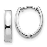 Image of 12.25mm 10k White Gold Polished Hinged Hoop Earrings