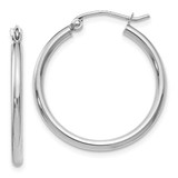 Image of 25mm 10k White Gold Polished Hinged Hoop Earrings TA04
