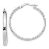 Image of 29mm 10k White Gold Polished Hoop Earrings 10LE303