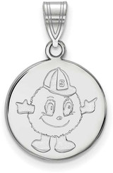 Image of 10K White Gold Syracuse University Medium Disc Pendant by LogoArt (1W045SYU)