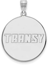 Image of 10K White Gold Transylvania University XL Disc Pendant by LogoArt