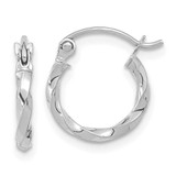 Image of 13.34mm 10k White Gold Twist Polished Hoop Earrings 10TC388W