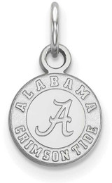 Image of 10K White Gold University of Alabama X-Small Pendant by LogoArt (1W043UAL)