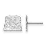 10K White Gold University of Alabama X-Small Post Earrings by LogoArt (1W066UAL)