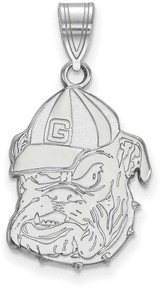 Image of 10K White Gold University of Georgia Large Pendant by LogoArt (1W046UGA)