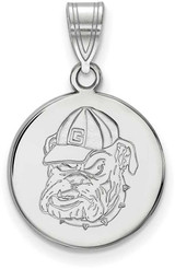 Image of 10K White Gold University of Georgia Medium Pendant by LogoArt (1W079UGA)