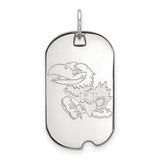 10K White Gold University of Kansas Small Dog Tag by LogoArt