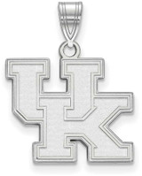 Image of 10K White Gold University of Kentucky Medium Pendant by LogoArt (1W003UK)