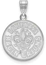 Image of 10K White Gold University of Louisiana at Lafayette Large Pendant by LogoArt