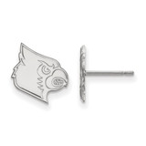 10K White Gold University of Louisville Small Post Earrings by LogoArt (1W046UL)