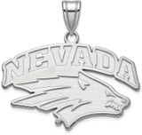 Image of 10K White Gold University of Nevada Large Pendant by LogoArt (1W002UNR)
