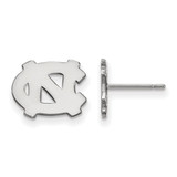10K White Gold University of North Carolina X-Small Post Earrings by LogoArt