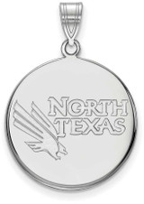 Image of 10K White Gold University of North Texas Large Disc Pendant by LogoArt