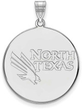 Image of 10K White Gold University of North Texas XL Disc Pendant by LogoArt