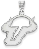 Image of 10K White Gold University of South Florida Large Pendant by LogoArt (1W004USFL)