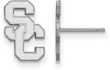 Image of 10K White Gold University of Southern California Sm Post Earrings LogoArt 1W009
